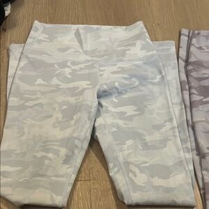 Lululemon white camo and pink shaded camo leggings, ($45 for 1, $115 for both)